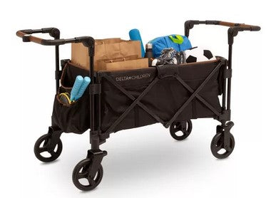 Carro Plegable con Toldo color negro para 2 niños